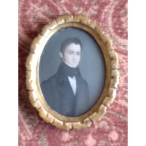 Circa 1830. Miniature Portrait Of A Young Man