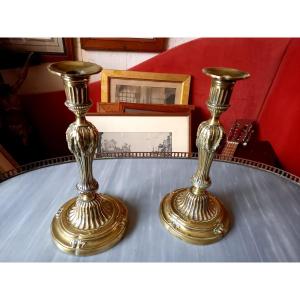 Pair Of Louis XVI-style Candlesticks. Made In The 19th Century