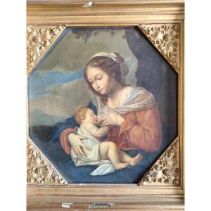 According To Francesco Guarino. The Virgin Mary Nursing The Baby Jesus 
