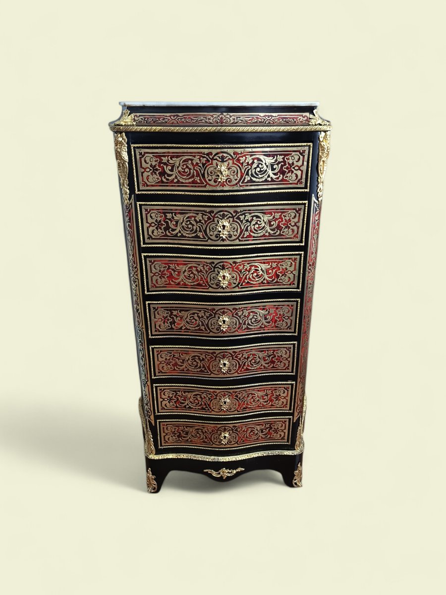 Boulle Marquetry Secretary Desk, Napoleon III Period (romain Magniant, Gilder)