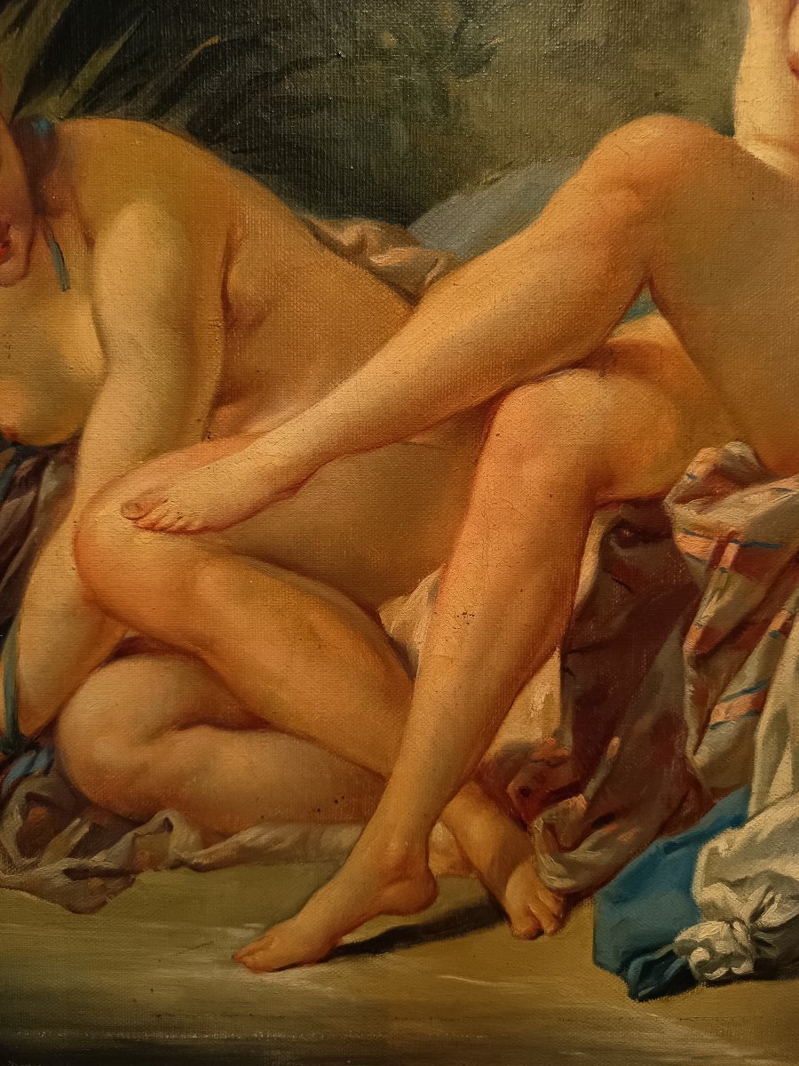 Louis XVI Trumeau: "diane Emerging From The Bath" By François Boucher -photo-3