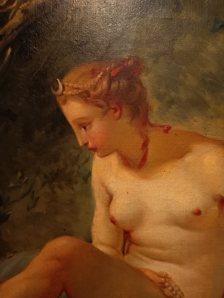 Louis XVI Trumeau: "diane Emerging From The Bath" By François Boucher -photo-2