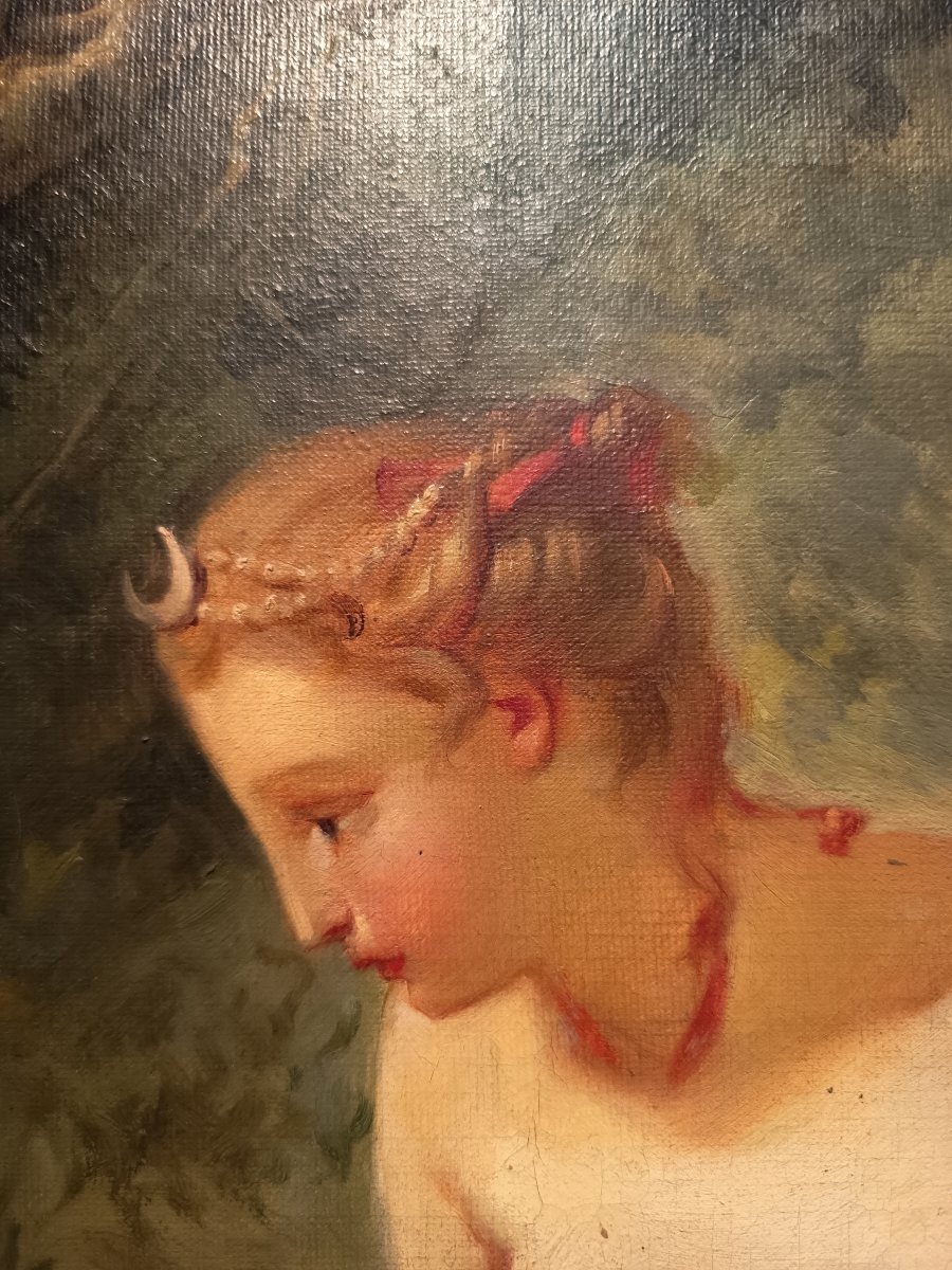 Louis XVI Trumeau: "diane Emerging From The Bath" By François Boucher -photo-4