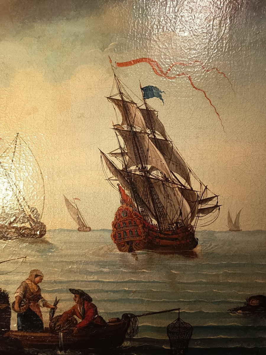 Tableau Marine XVIIIème-photo-1