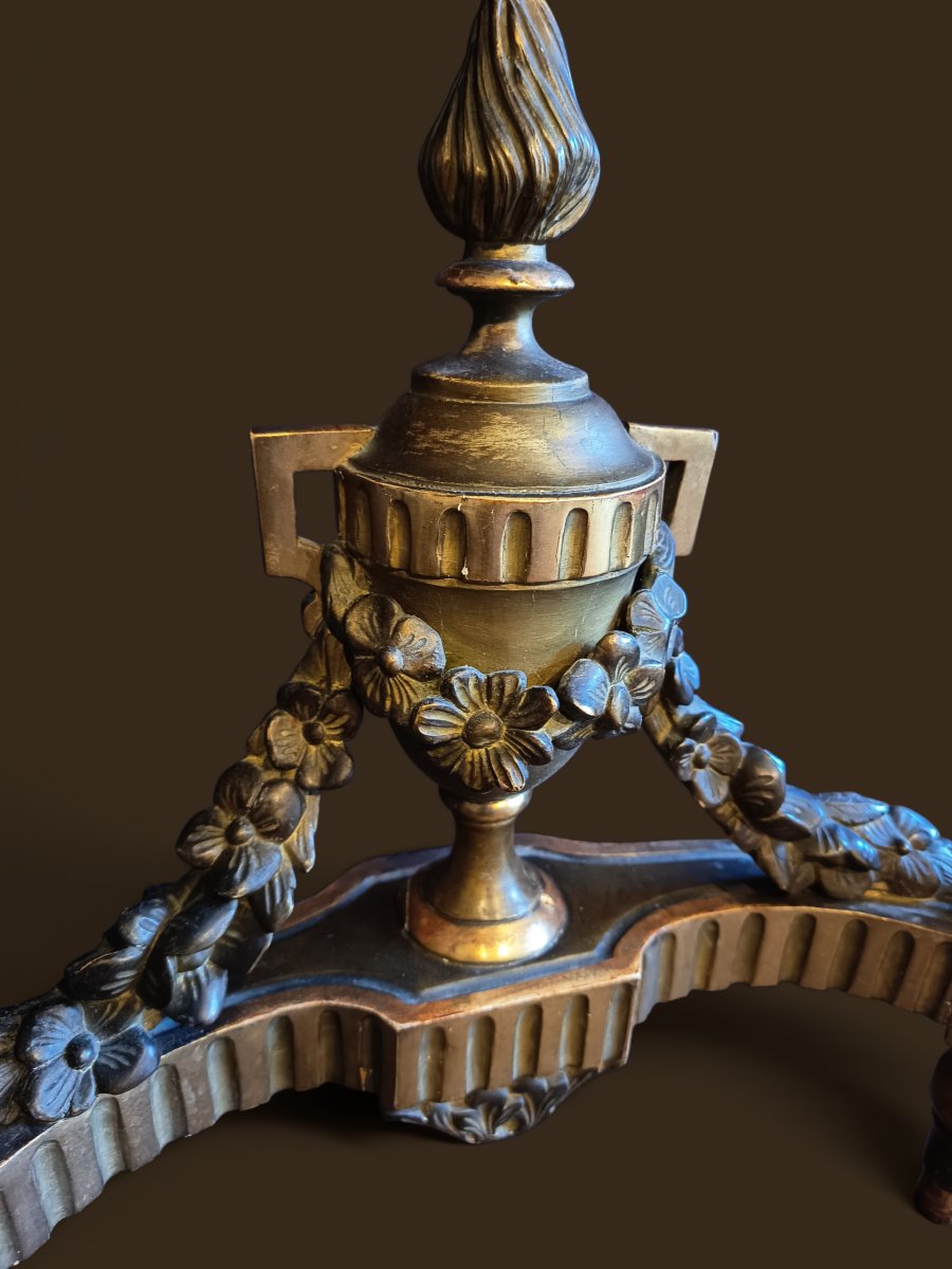 Petite console Louis XVI en bois doré -photo-2