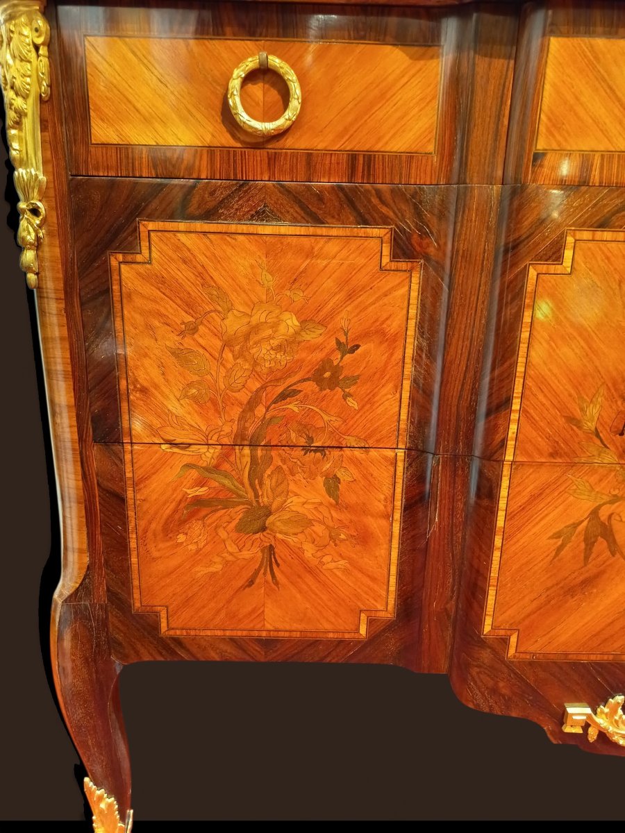 Louis XV/xvi-style Chest Of Drawers, Stamped "g. Lavigne" -photo-2