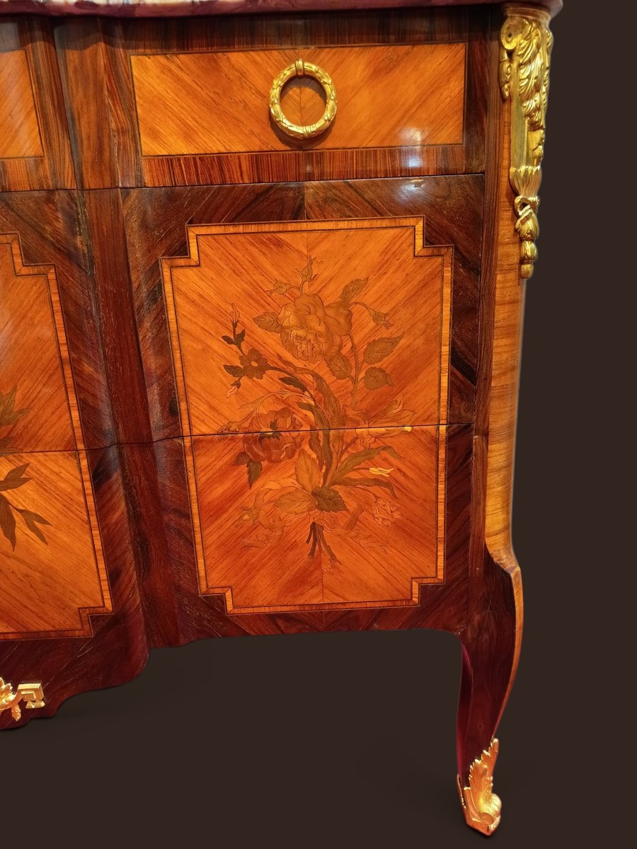 Louis XV/xvi-style Chest Of Drawers, Stamped "g. Lavigne" -photo-4