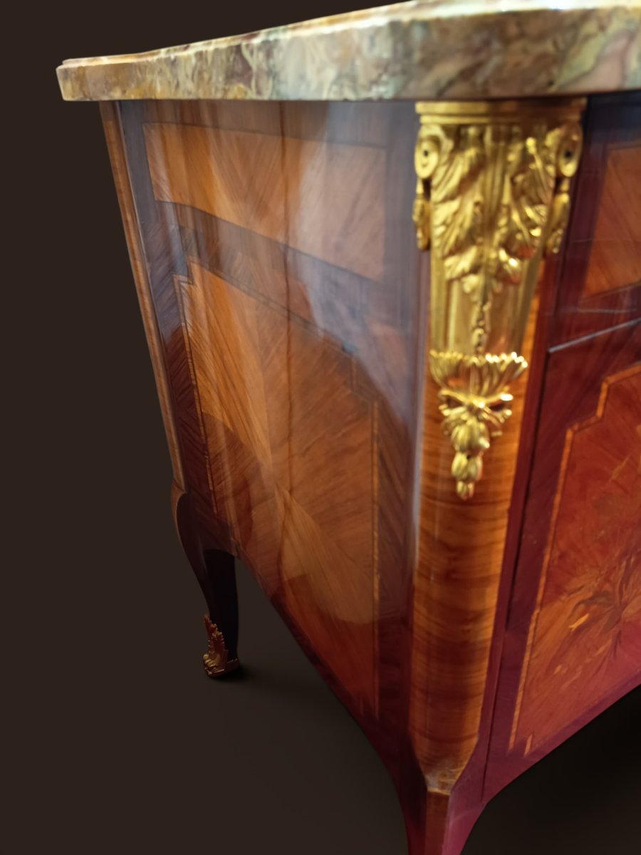 Louis XV/xvi-style Chest Of Drawers, Stamped "g. Lavigne" -photo-2
