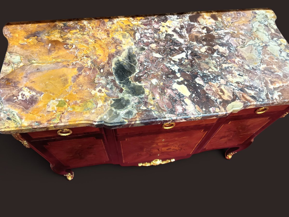 Louis XV/xvi-style Chest Of Drawers, Stamped "g. Lavigne" -photo-4