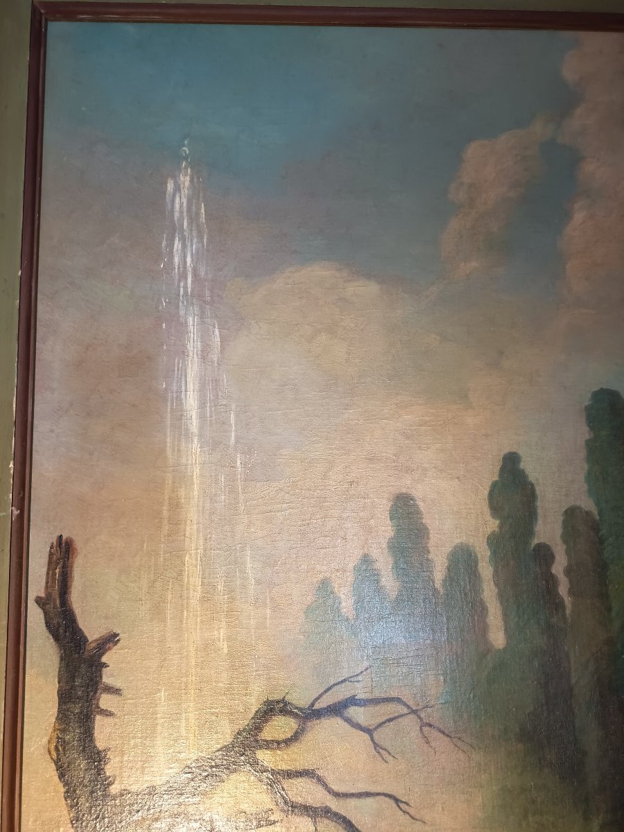 Grande peinture décorative d'un jardin à l'italienne -photo-2