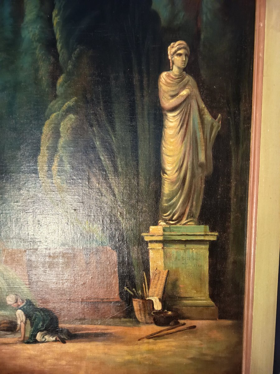 Grande peinture décorative d'un jardin à l'italienne -photo-3