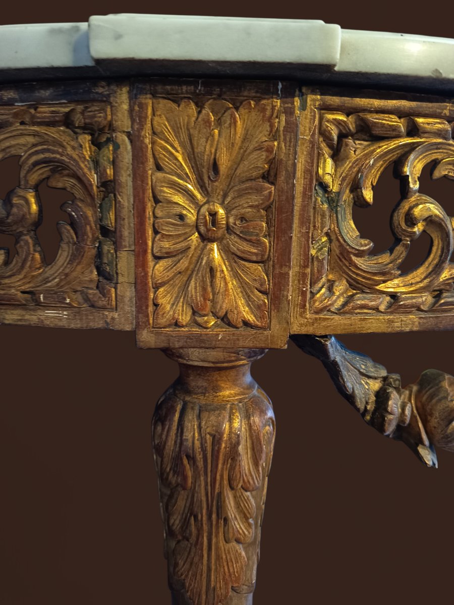 Console Louis XVI en bois doré -photo-3