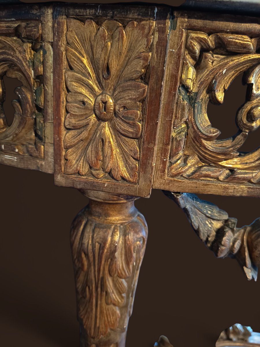 Console Louis XVI en bois doré -photo-4
