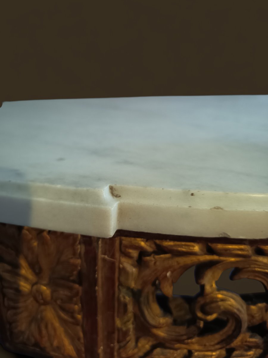 Console Louis XVI en bois doré -photo-1