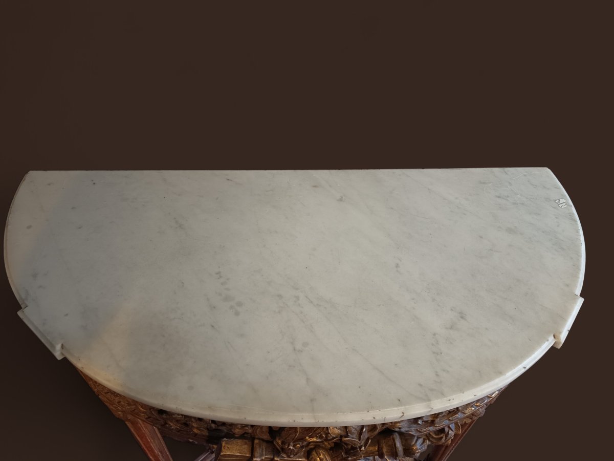 Console Louis XVI en bois doré -photo-4