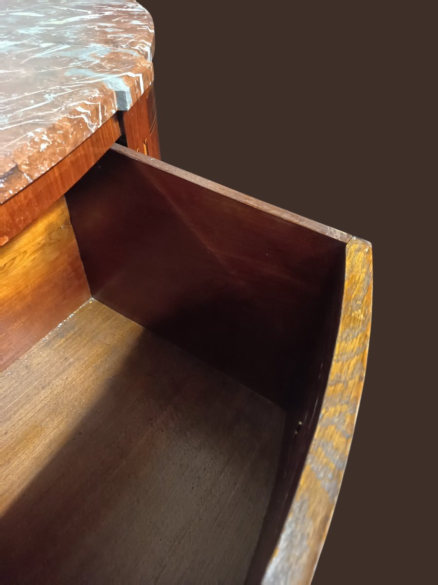 Grosse commode demi-lune Louis XVI -photo-2