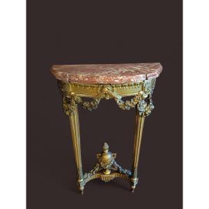 Petite console Louis XVI en bois doré
