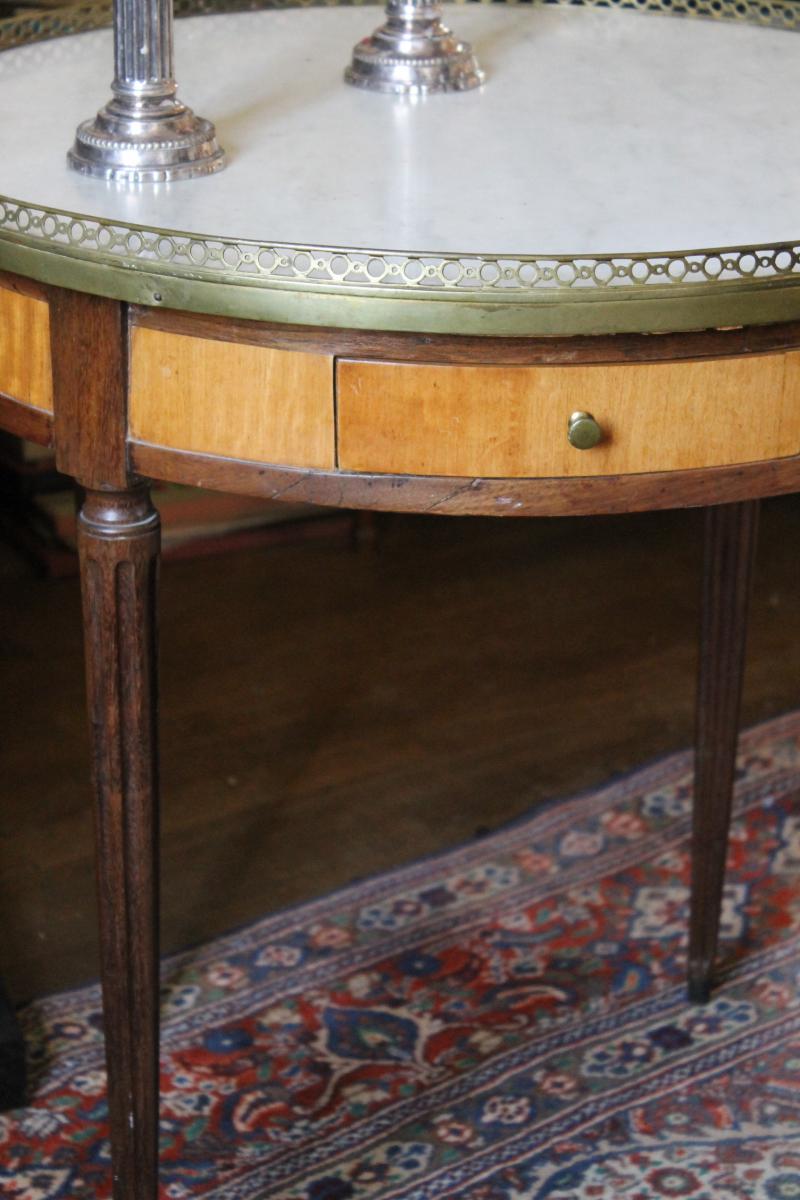 Table Bouillotte d'époque Louis XVI - Citronnier et amarante-photo-3