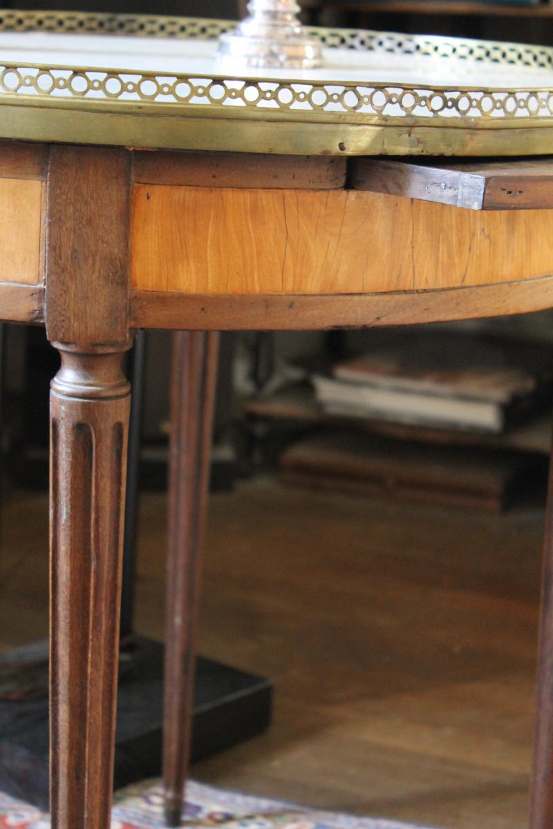 Table Bouillotte d'époque Louis XVI - Citronnier et amarante-photo-1