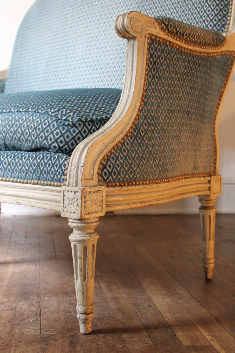 Petite Canapé d'époque Louis XVI Estampillé De Lelarge-photo-2