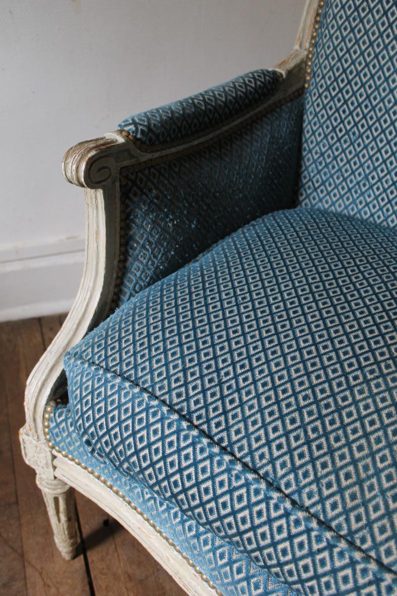 Petite Canapé d'époque Louis XVI Estampillé De Lelarge-photo-3