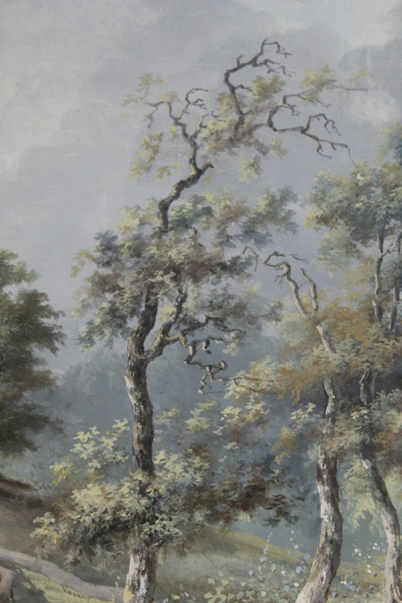  Louis Belanger, Jardin de Bagatelle, gouache -photo-6