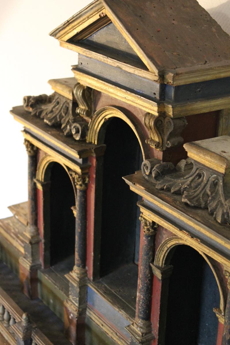 Italian Cabinet Curiosities Wooden Painted Seventeenth Century-photo-2