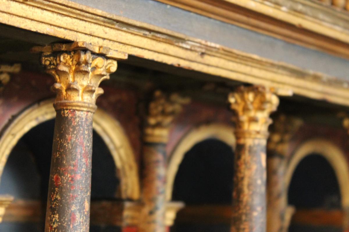 Italian Cabinet Curiosities Wooden Painted Seventeenth Century-photo-1