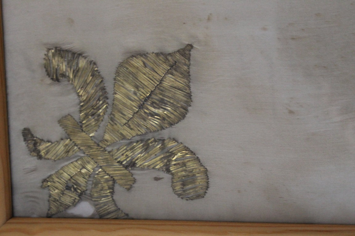 Grand Drapeau Royaliste D’époque Révolutionnaire Brodé De Fil d'Or : "vive Le Roi"-photo-3