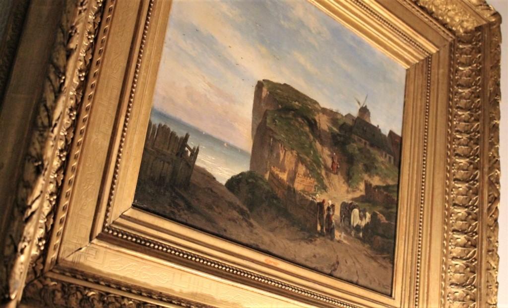 “bord De Mer En Normandie”, Huile Sur Panneau Du XIXe Siècle, Signée Th Weber-photo-1