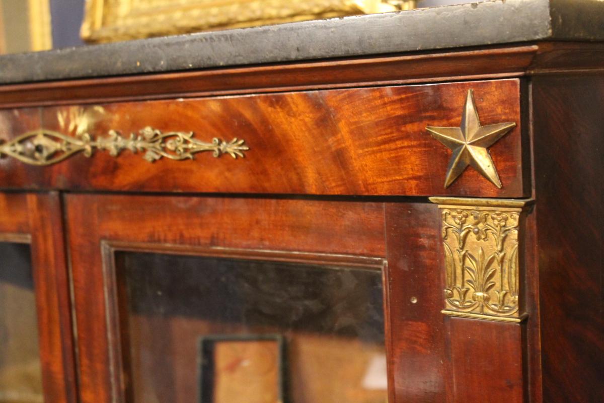 Petite Vitrine d'époque "retour d'Egypte" En Acajou-photo-2