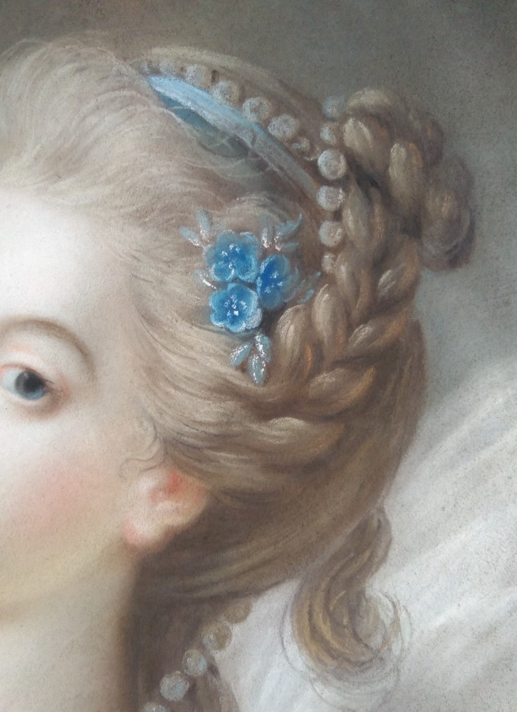 Pastel "la Jeune Fille à La Rose" Ecole Française Du XVIIIe Siècle-photo-4
