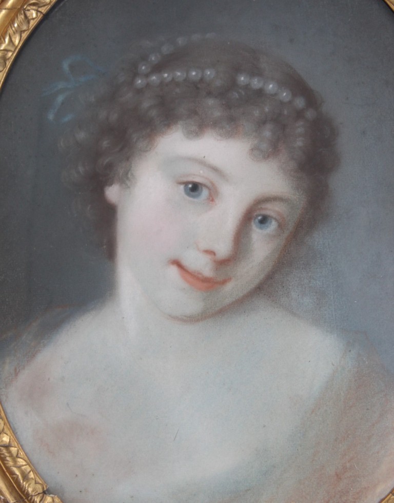 “jeune Fille Aux Perles”, Portrait Au Pastel Du XVIIIe Siècle-photo-2