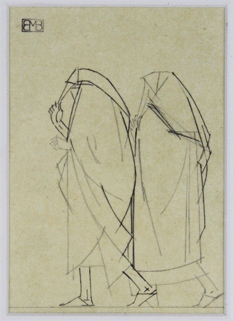 B. Boutet De Monvel Dessin Oriental  “Deux Femmes En Djellaba” -photo-2