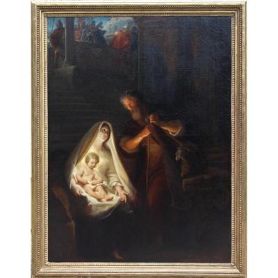 Jean Lecomte Du Nouÿ (1842-1923) "the Holy Family", Oil On Canvas Signed And Dated 1906