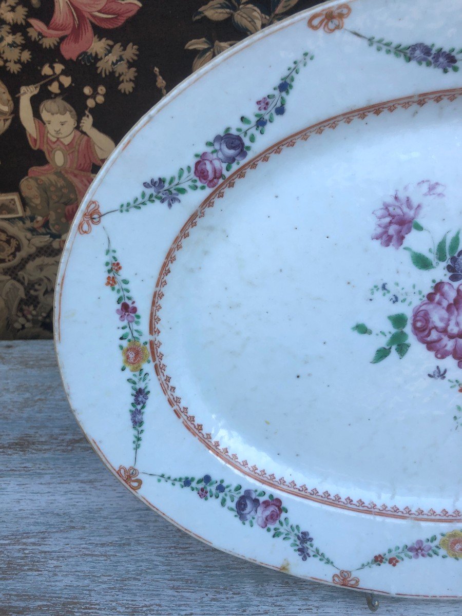 Plat En Compagnie Des Indes  d'époque Louis XVI-photo-3
