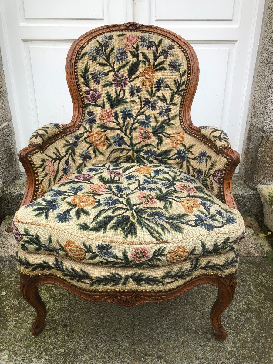 Bergère d'époque Louis XV En Hêtre Naturel
