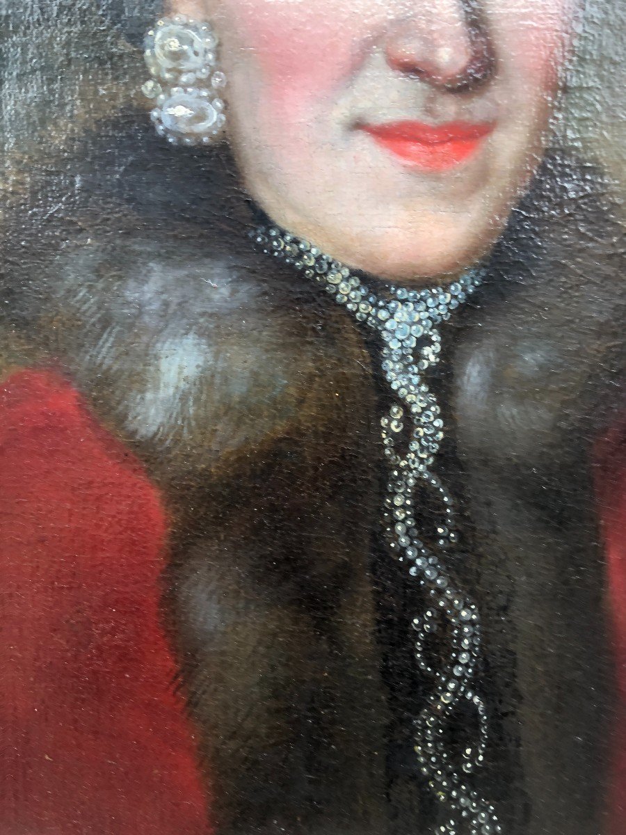 Portrait d'Une Dame De Qualité d'époque Louis XV-photo-4