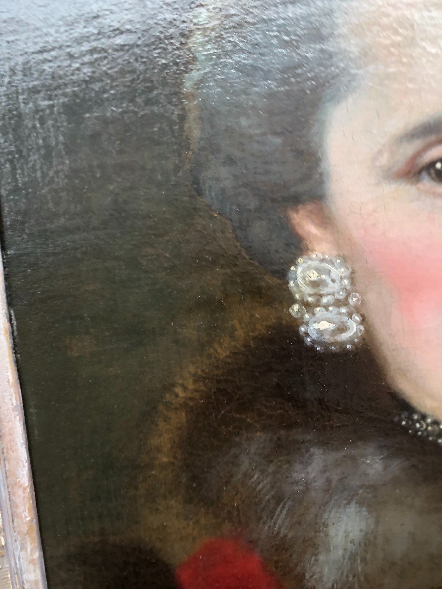 Portrait d'Une Dame De Qualité d'époque Louis XV-photo-1