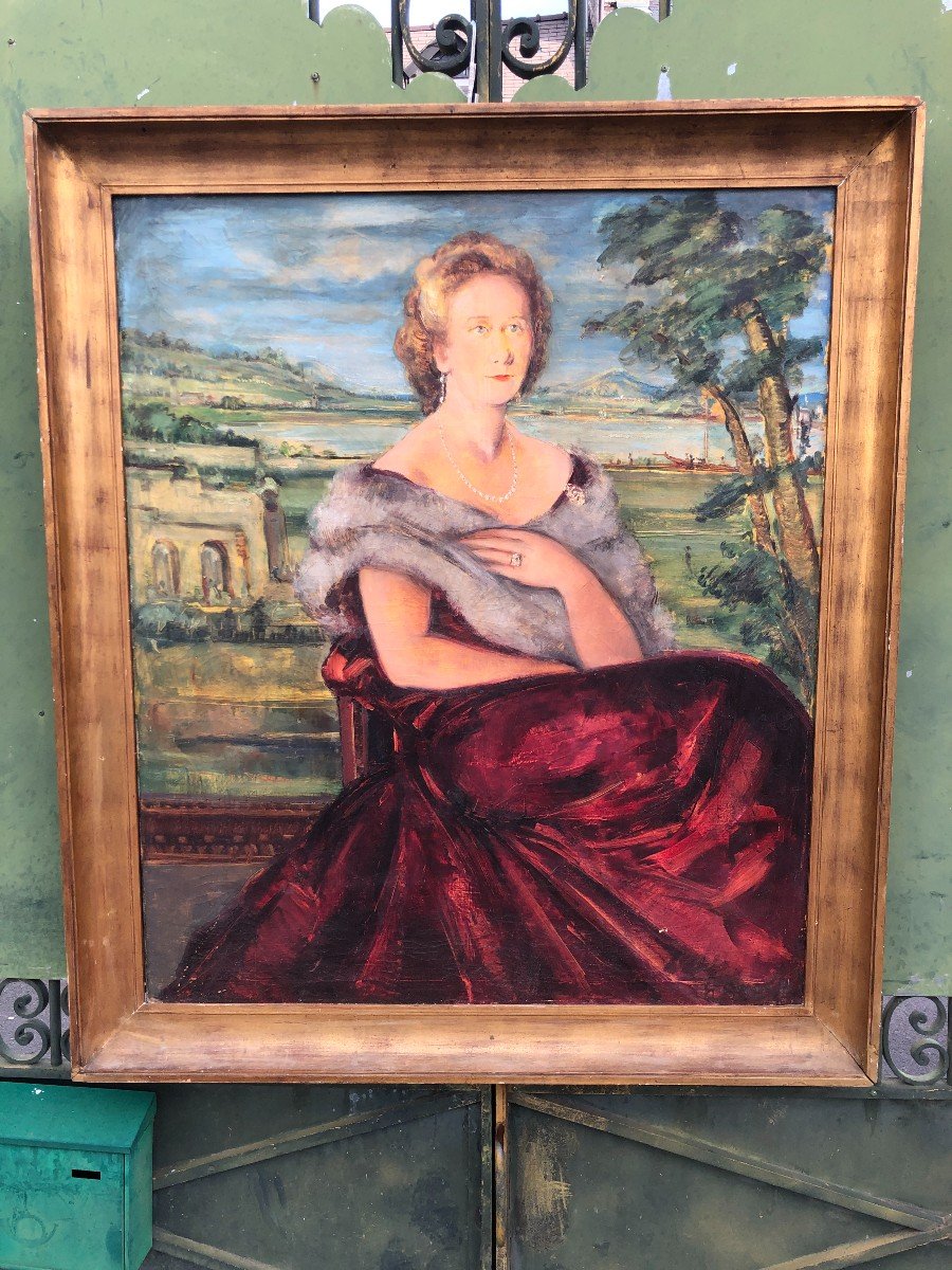 Grand Portrait d'Une élégante vers 1950
