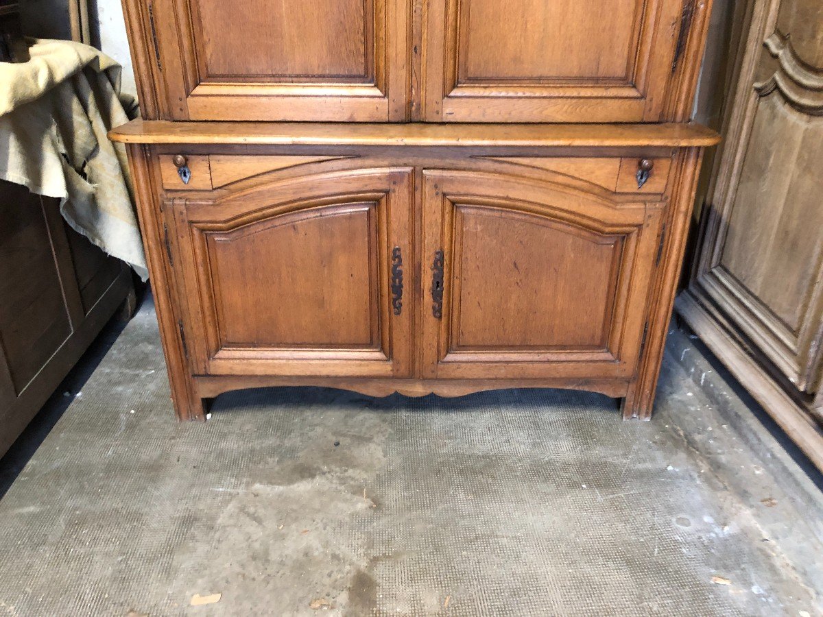 Buffet Deux - Corps En Chêne ciré d'époque Louis XV-photo-2