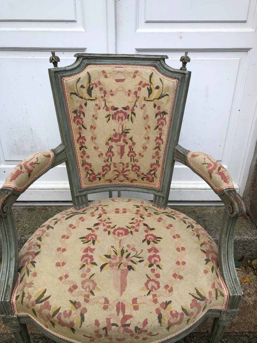 Suite Of Four Louis XVI Period Armchairs-photo-3