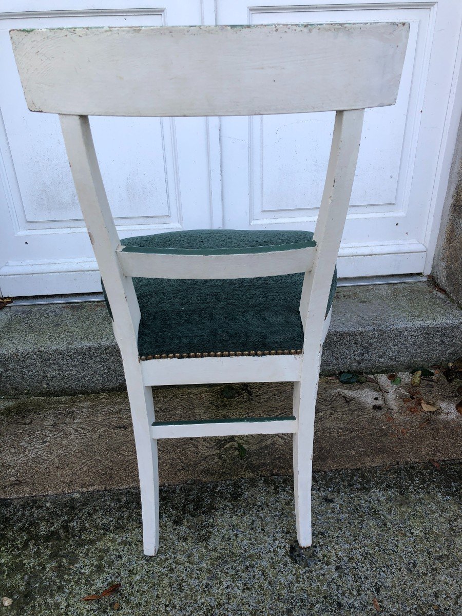 Suite Of Four Directoire Style Chairs In Painted Wood-photo-6