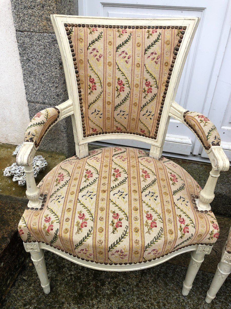 Paire De Fauteuils d'époque Directoire-photo-3