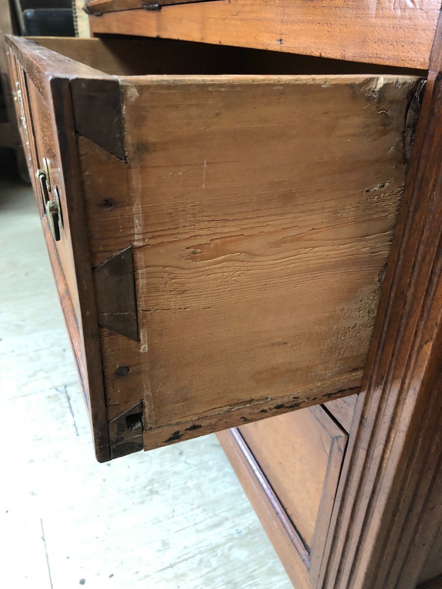 Sloping Desk Forming Louis XVI Period Library In Walnut-photo-4