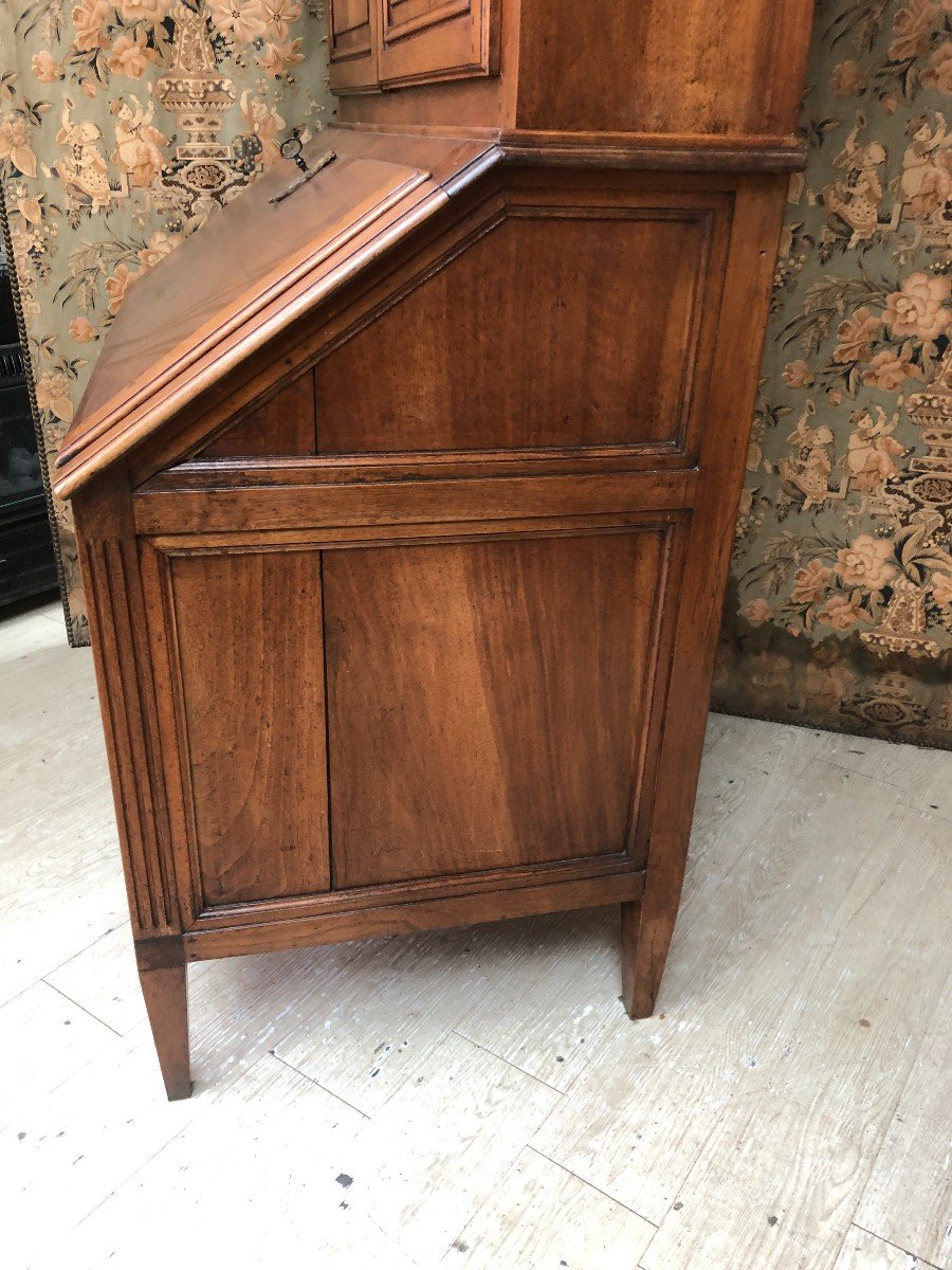 Sloping Desk Forming Louis XVI Period Library In Walnut-photo-5