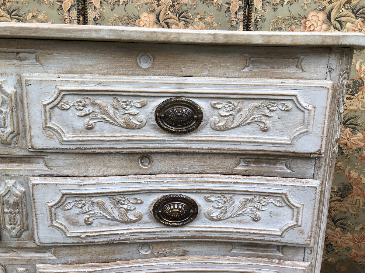 Rare Commode d'époque Louis XV Laquée  à Huit Tiroirs-photo-4