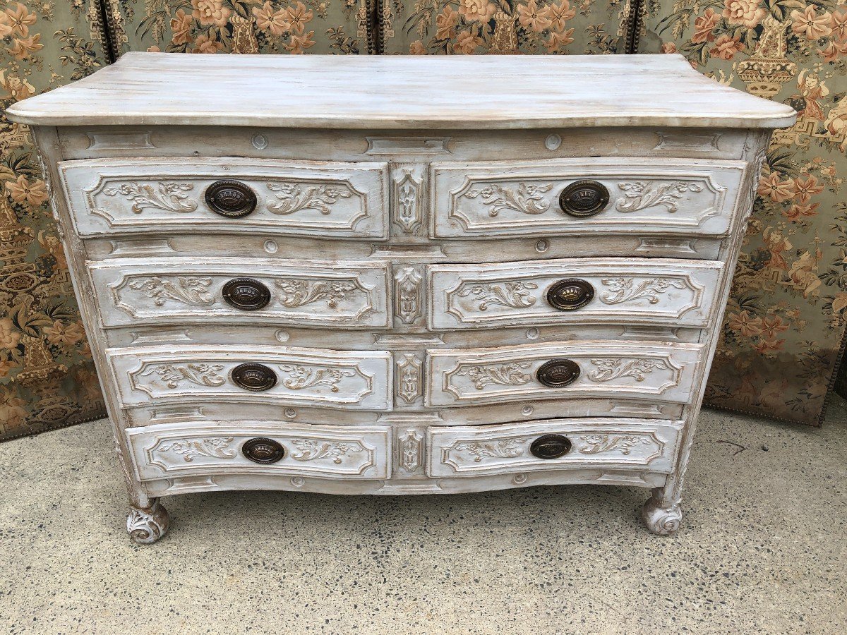 Rare Louis XV Period Lacquered Commode With Eight Drawers