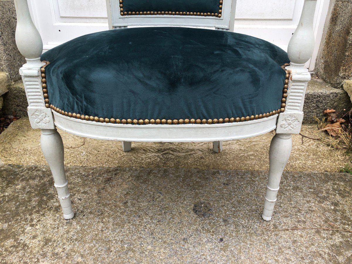 Pair Of Lacquered Directoire Period Armchairs -photo-3