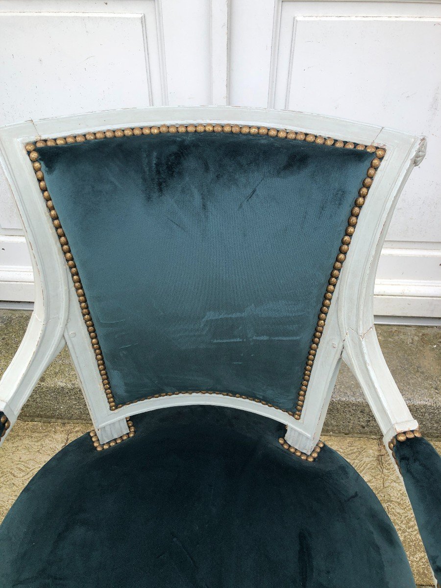 Pair Of Lacquered Directoire Period Armchairs -photo-3